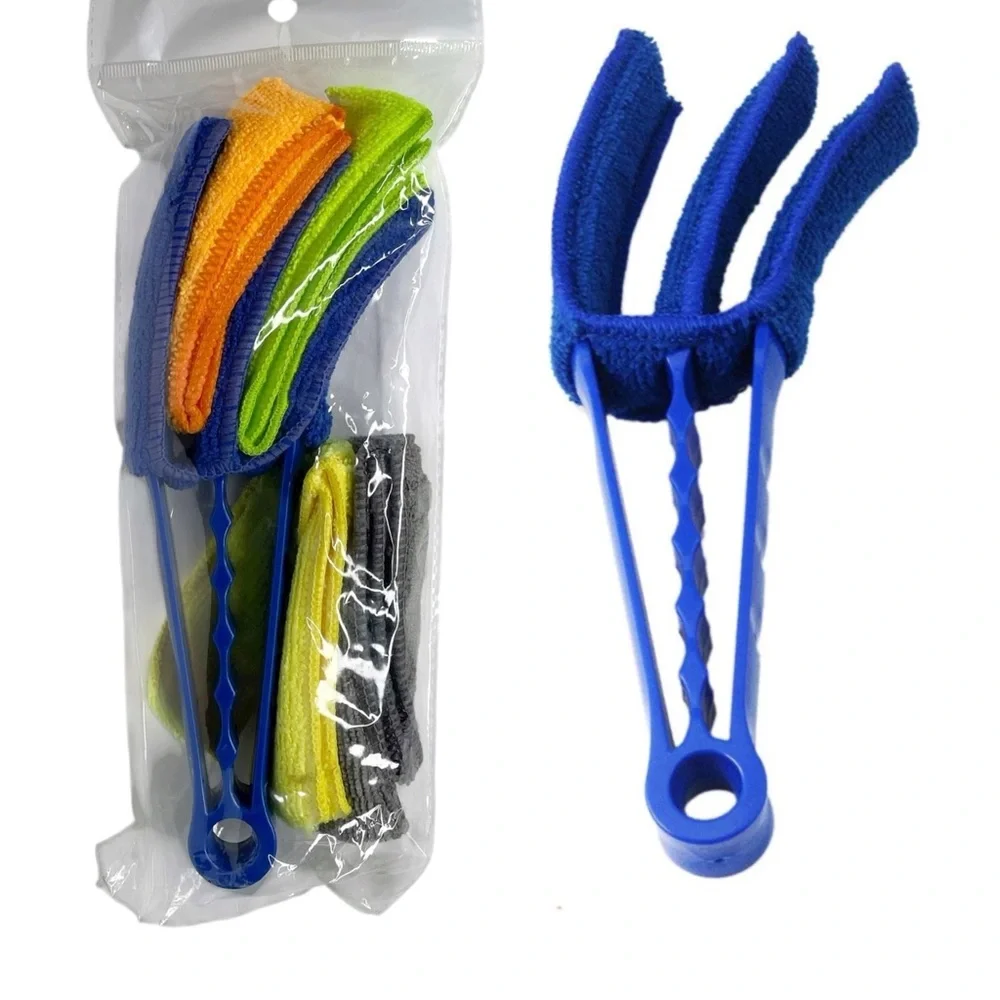 NEW Mini Blind Duster Cleaner Wand Three 3 Prong + Microfiber Sleeve Cleaning